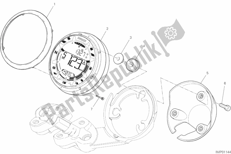 Alle onderdelen voor de Instrumentenpaneel van de Ducati Scrambler Icon USA 803 2019